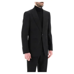 Jakkesæt^Burberry Jacquard Details Tuxedo Jakke Sort