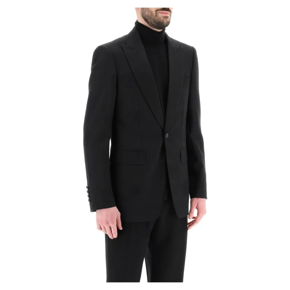 Jakkesæt^Burberry Jacquard Details Tuxedo Jakke Sort
