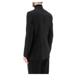Jakkesæt^Burberry Jacquard Details Tuxedo Jakke Sort