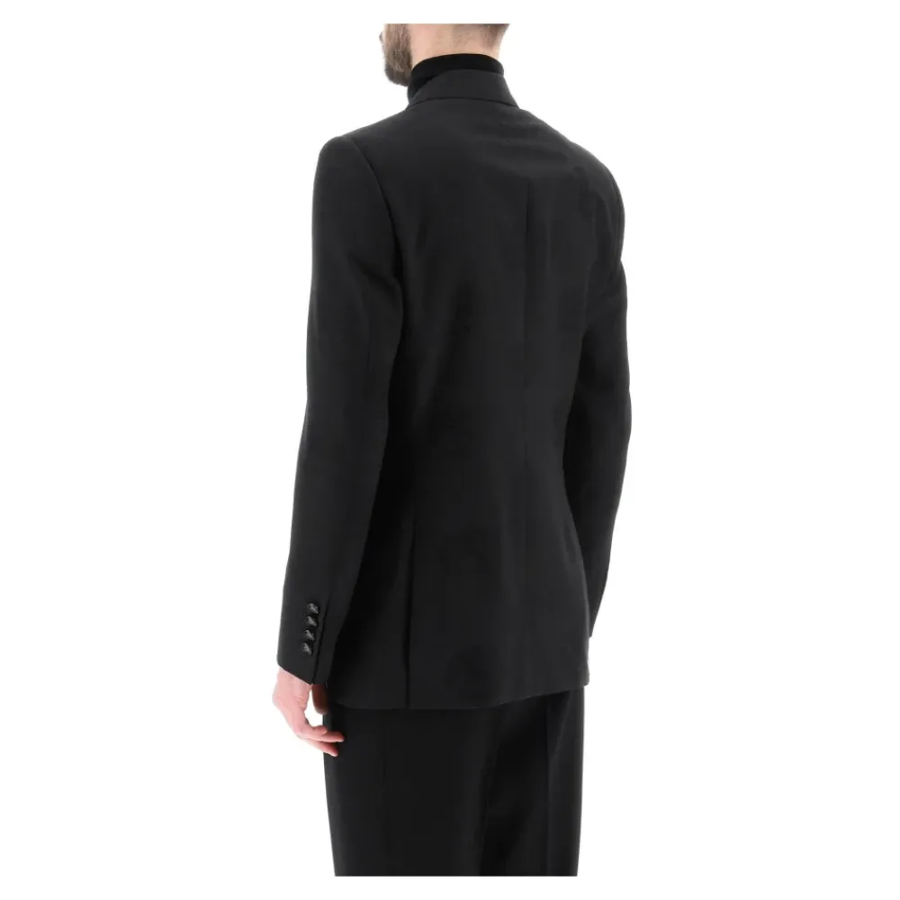 Jakkesæt^Burberry Jacquard Details Tuxedo Jakke Sort