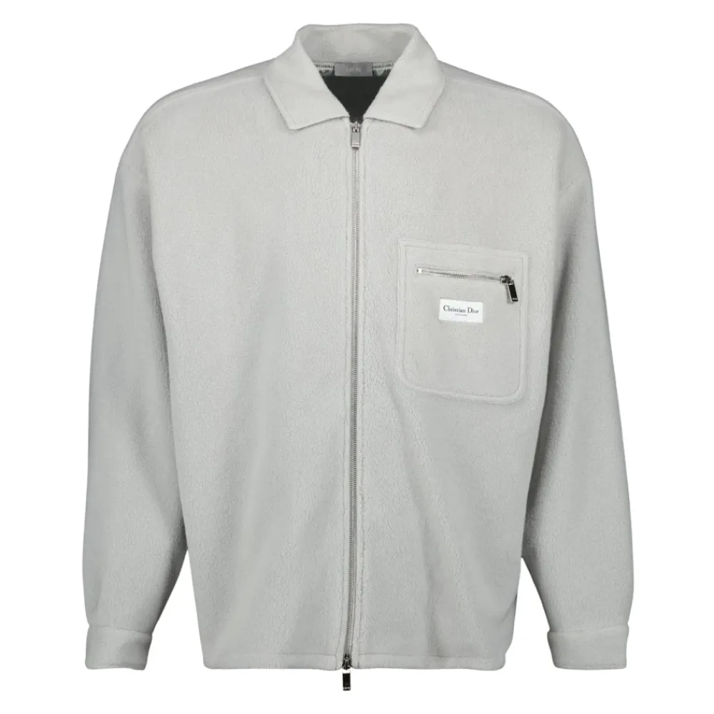 Fleece<Dior Jakke med lynlås Grå