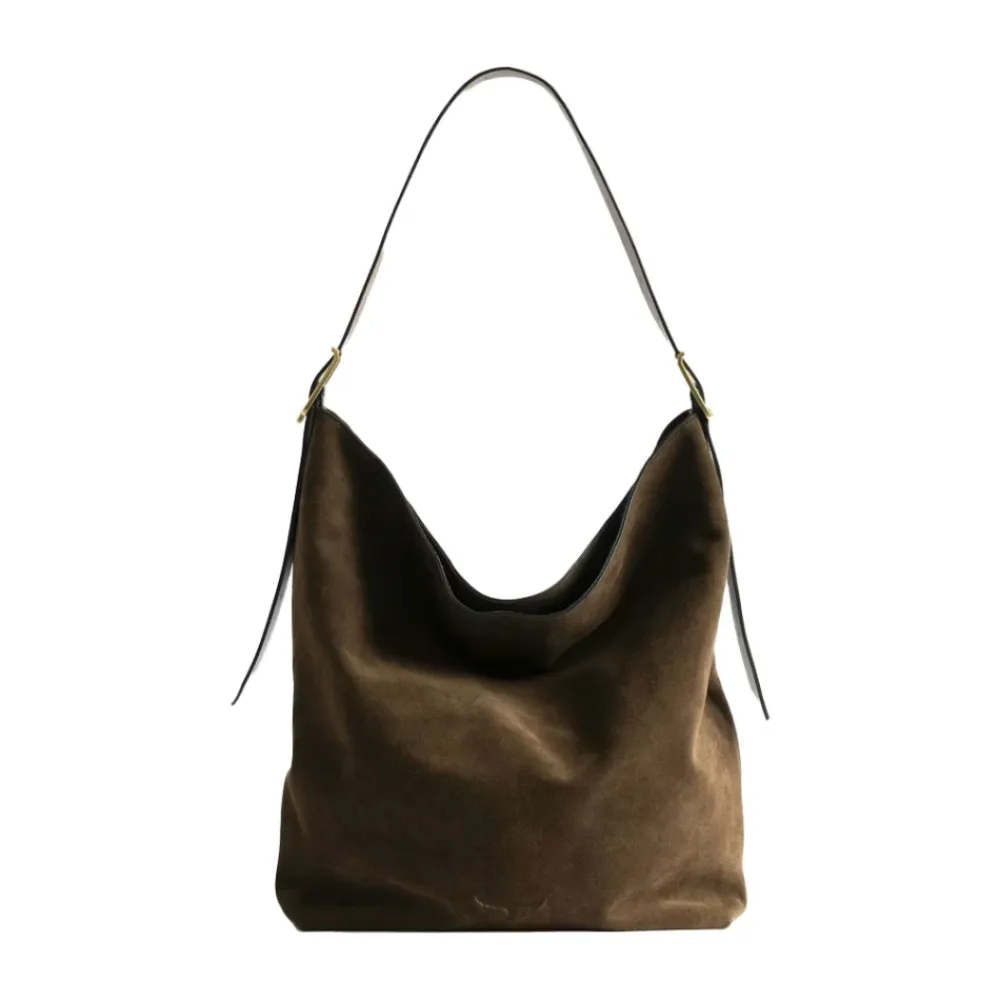 Skuldertasker<Zadig & Voltaire Jane Hobo XL Ruskindstaske Brun