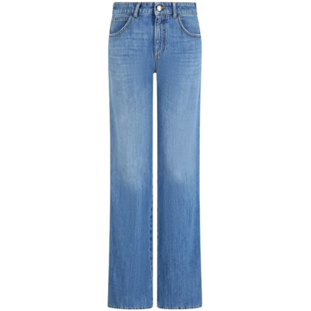 Jeans<Emporio Armani J9D Mid-Rise Jeans med Udvidet Kant Blå