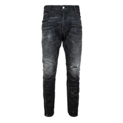 Jeans<Dsquared2 Jeans med knapper og læderpatch Sort
