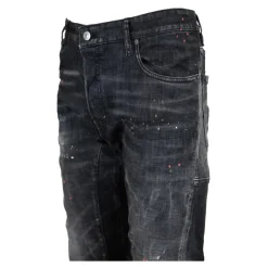 Jeans<Dsquared2 Jeans med knapper og læderpatch Sort
