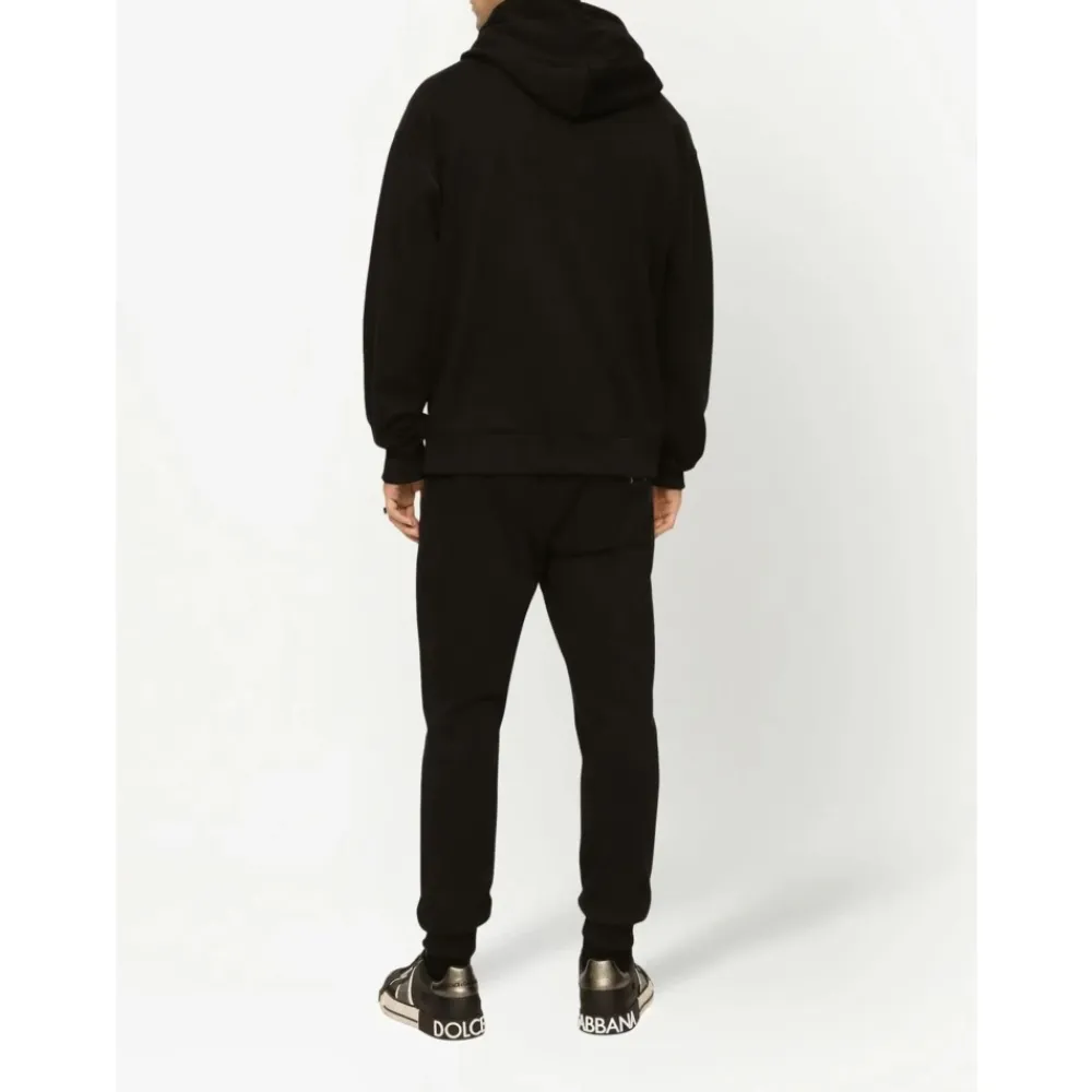 Trøjer^Dolce & Gabbana Jersey hættetrøje med mærketiket Sort