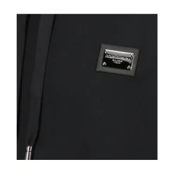 Trøjer^Dolce & Gabbana Jersey hættetrøje med mærketiket Sort