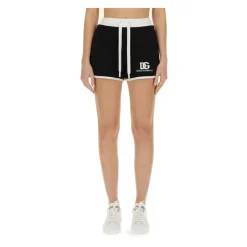 Træningsbukser & Tights<Dolce & Gabbana Jersey Shorts med Logo Broderi Sort