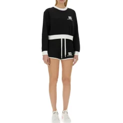 Træningsbukser & Tights<Dolce & Gabbana Jersey Shorts med Logo Broderi Sort