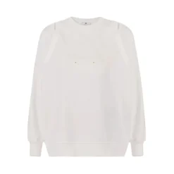 Sweatshirts^Elisabetta Franchi Jersey Sweatshirt med udskæringer Beige