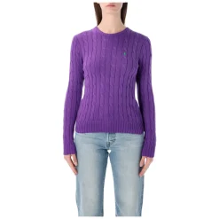 Striktrøjer & Sweatere<Ralph Lauren Julianna Kabelstrikket Sweater Lilla