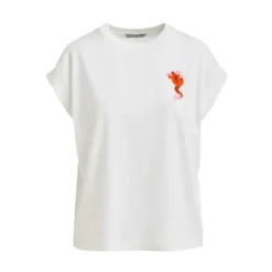 T-Shirts<Essentiel Antwerp JUNGALA Broderet T-shirt Hvid
