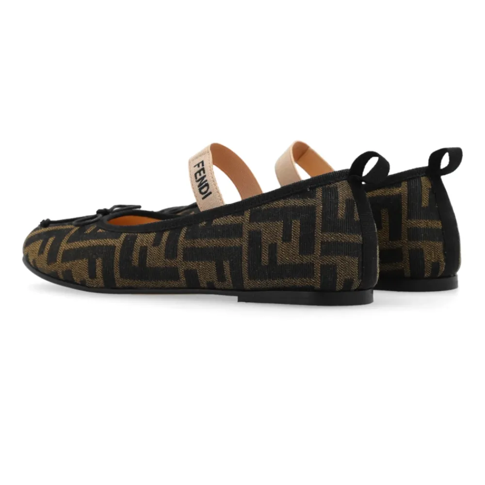 Ballerinasko^Fendi Junior Ballet Flats Beige