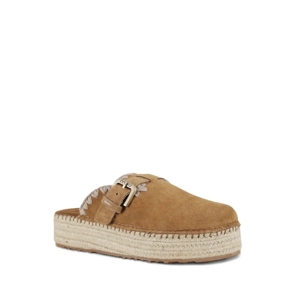 Loafers^Mou Jute Clog Plain Suede Brun