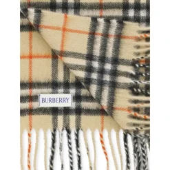Halstørklæde<Burberry Kashmir Børn Tørklæde med Frynser Beige