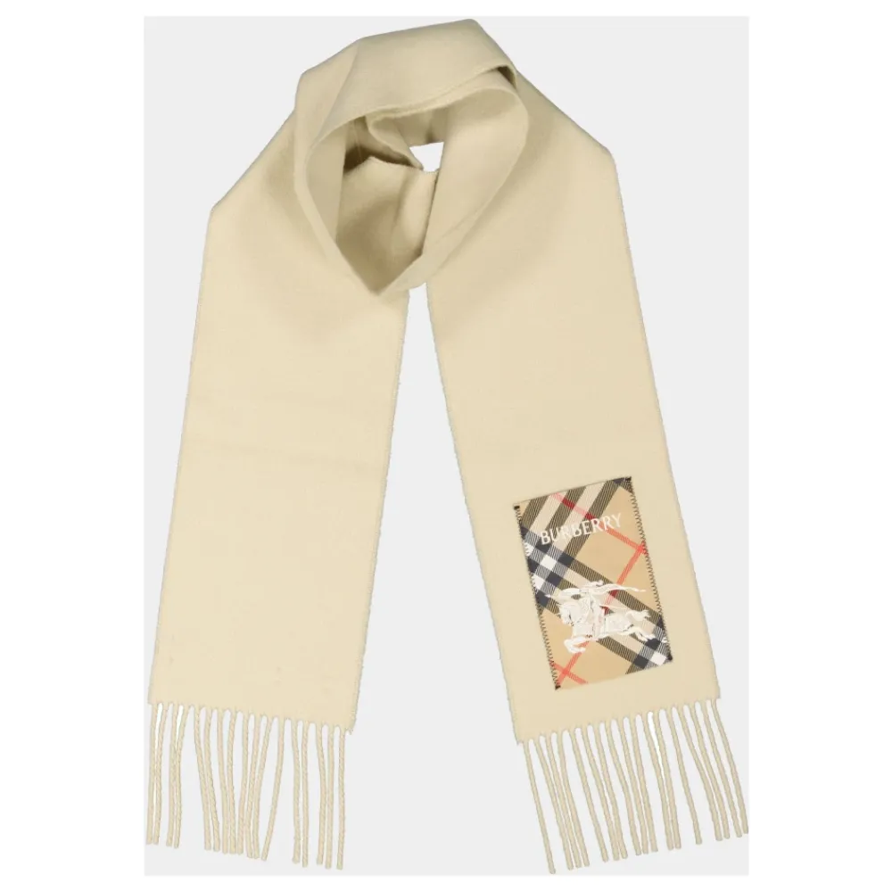 Halstørklæder Og Tørklæder|Tørklæder^Burberry Kashmir Frynset Tørklæde Forår-Sommer 2025 Beige