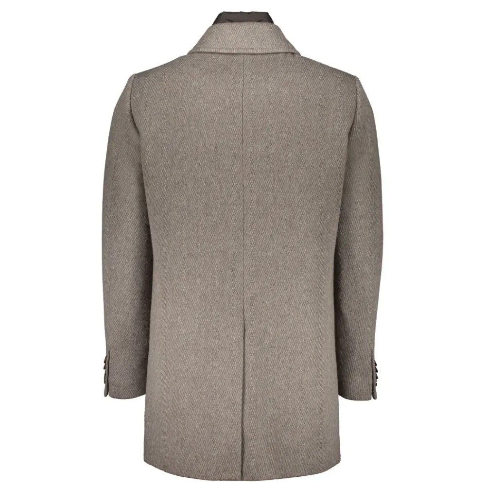 Frakker^Moorer Kashmirfrakke med polstret frontpanel Brun
