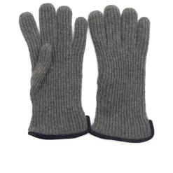 Handsker|Handsker^Restelli Guanti Kashmirhandsker med Nappa-detaljer Grå