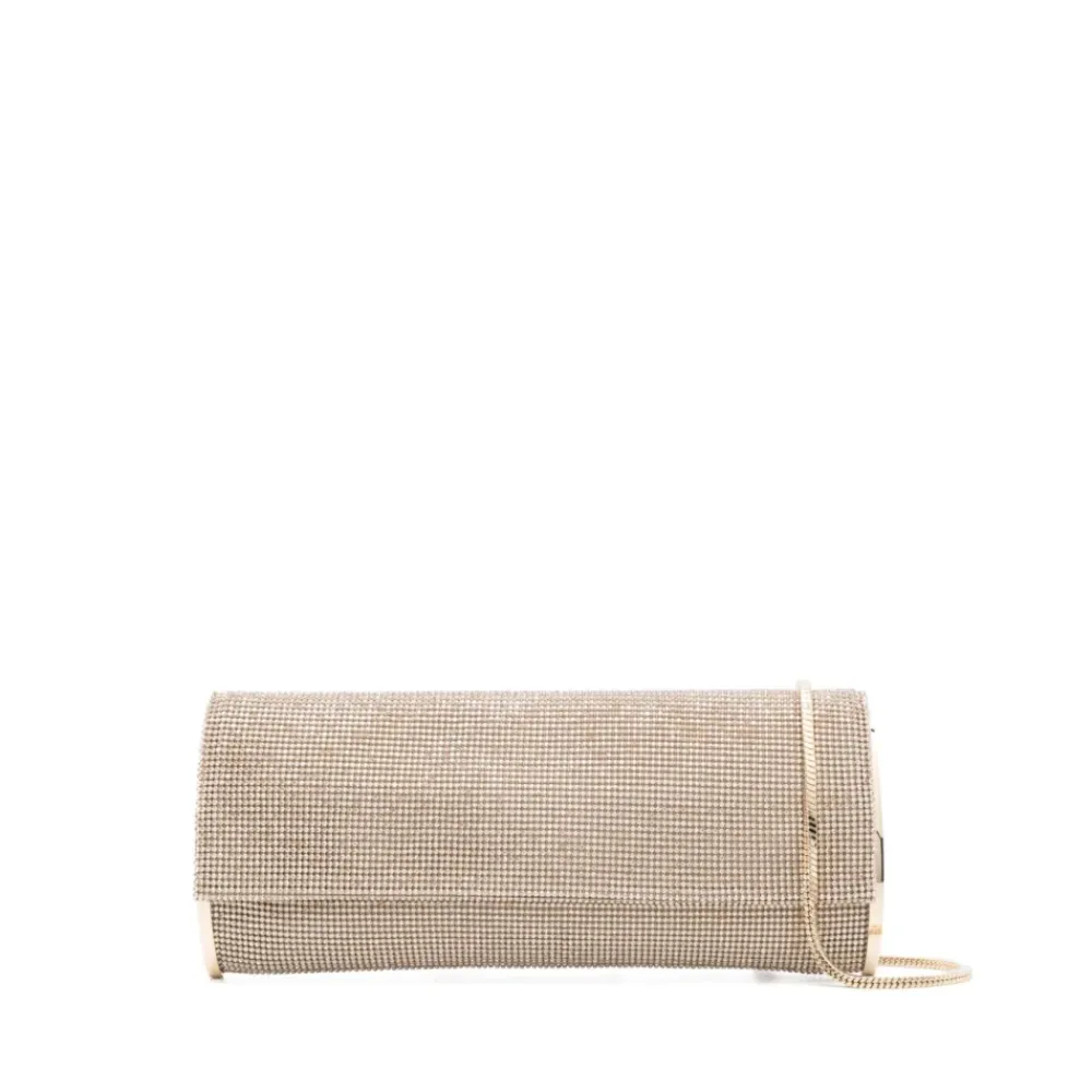 Clutch^Benedetta Bruzziches Kate Crystal Mesh Clutch Beige