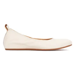 Ballerina Sko<Kazar Off white ballerinaer med guldfarvet monogram Hvid
