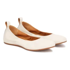 Ballerina Sko<Kazar Off white ballerinaer med guldfarvet monogram Hvid