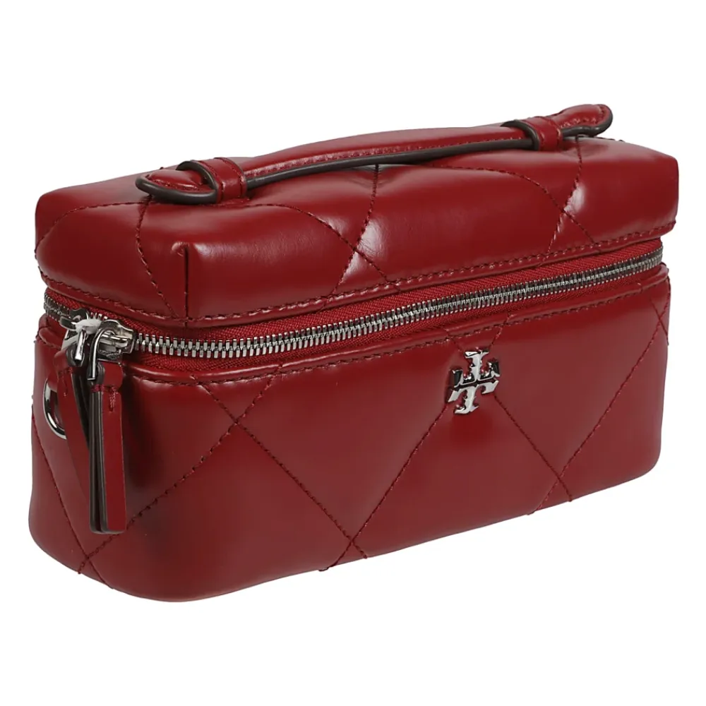 Toilettasker^Tory Burch Kira Diamond Quilt East-West Vanity Case Taske Rød