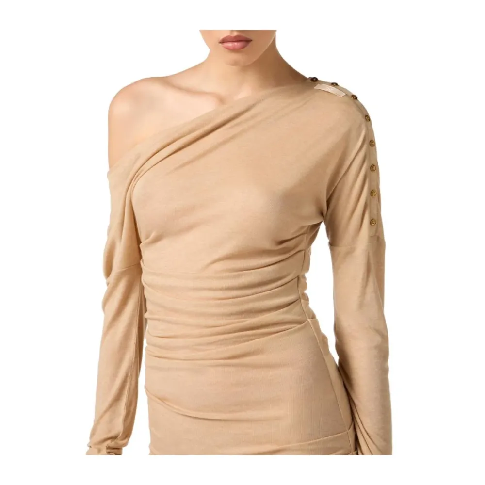 Kjoler<Elisabetta Franchi Kjole i let jersey Gul