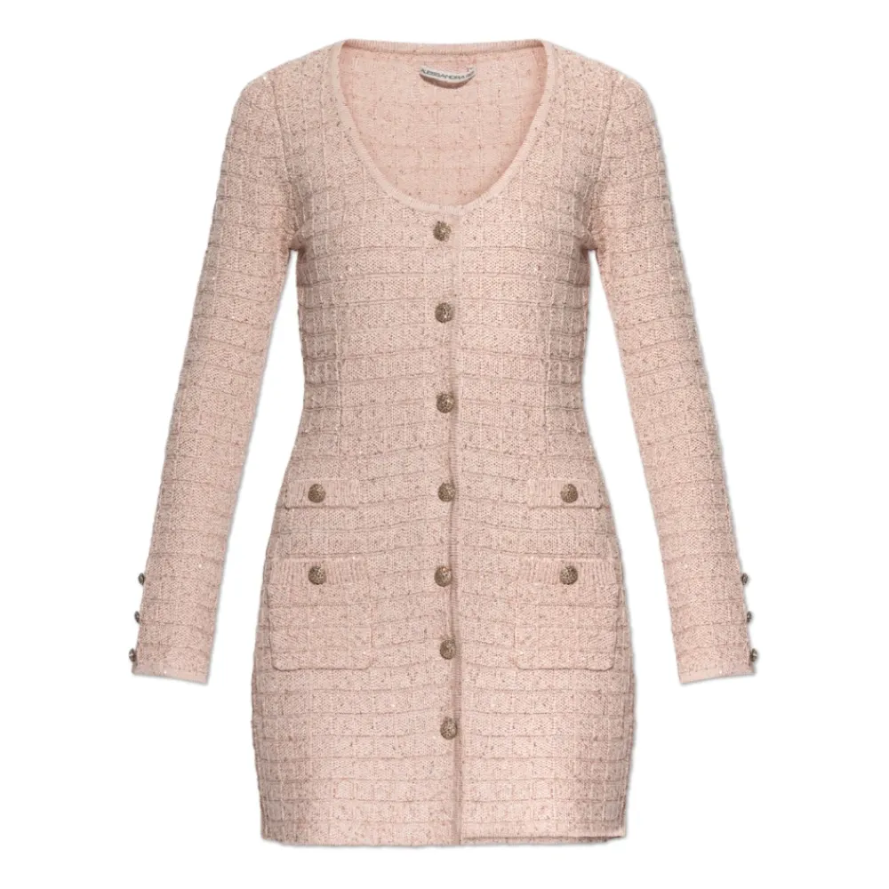 Kjoler<Alessandra Rich Kjole med glitrende pynt Pink