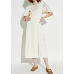 Kjoler<ROTATE Birger Christensen Kjole med slidser Beige