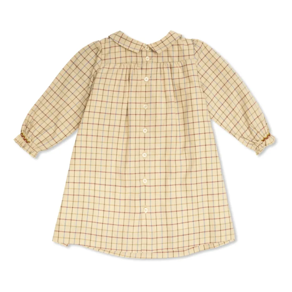Kjoler & Nederdele<Bonpoint Kjole med ternet mønster Beige