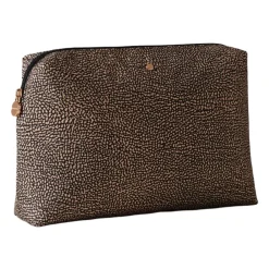 Toilettasker<Borbonese Klassisk Medium Stof Beauty Case Brun