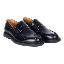 Loafers^Angulus Klassisk Penny Loafer Læder Kvinder Sort