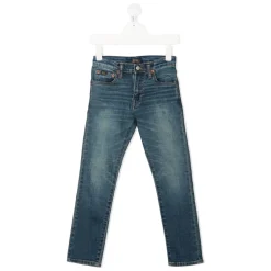 Underdele<Polo Ralph Lauren Klassiske Straight Jeans Blå