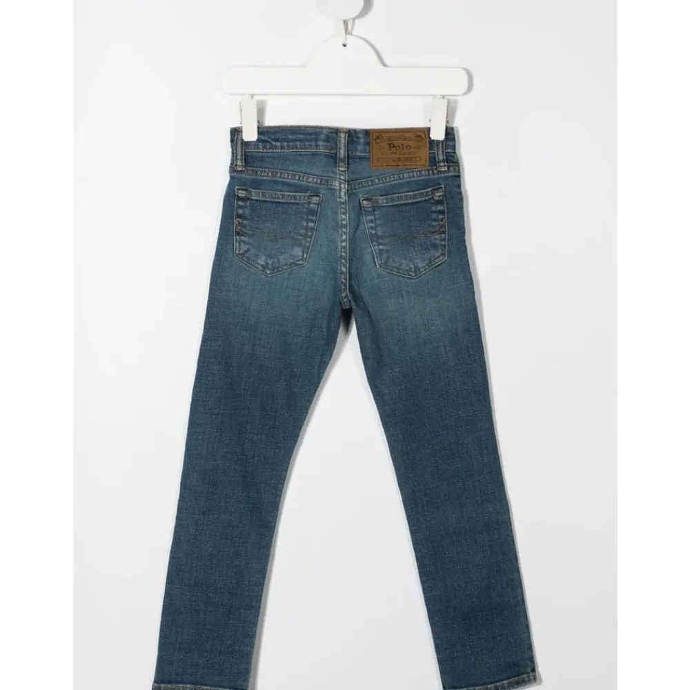 Underdele<Polo Ralph Lauren Klassiske Straight Jeans Blå