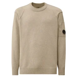 Strik^C.P. Company Knitwear Crew Neck In Lambswool Grs Hvid