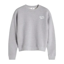 Sweatshirts<Maison Kitsuné Komfortabel Sweatshirt med Maison Kitsune Håndskrift Grå