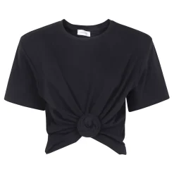T-Shirts<Magda Butrym Kortærmet Crop Top Sort