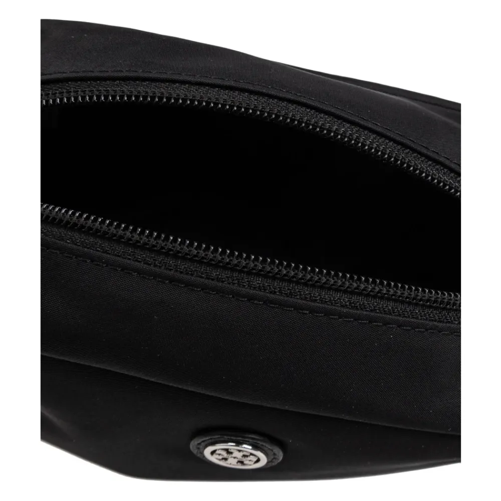 Toilettasker^Tory Burch Kosmetiktaske med logoformet applikation Sort