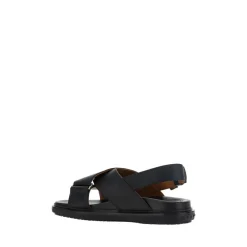 Sandaler<Marni Krydsede lædersandaler Sort
