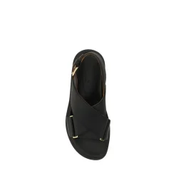Sandaler<Marni Krydsede lædersandaler Sort