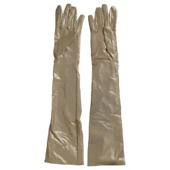 Handsker^Dolce & Gabbana Krystalpyntet Satinhandsker Beige