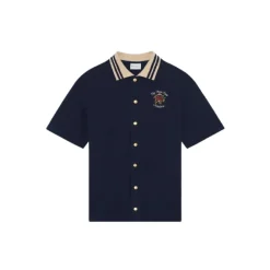 Skjorter^Drole de Monsieur La Chemise Piquée Slogan Rose Blå
