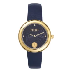 Ure<Versus Versace Léa Dameur Blå Læderrem Gul