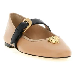 Ballerina Sko^Versace La Medusa Nappa Ballerinas Beige