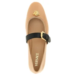 Ballerina Sko^Versace La Medusa Nappa Ballerinas Beige