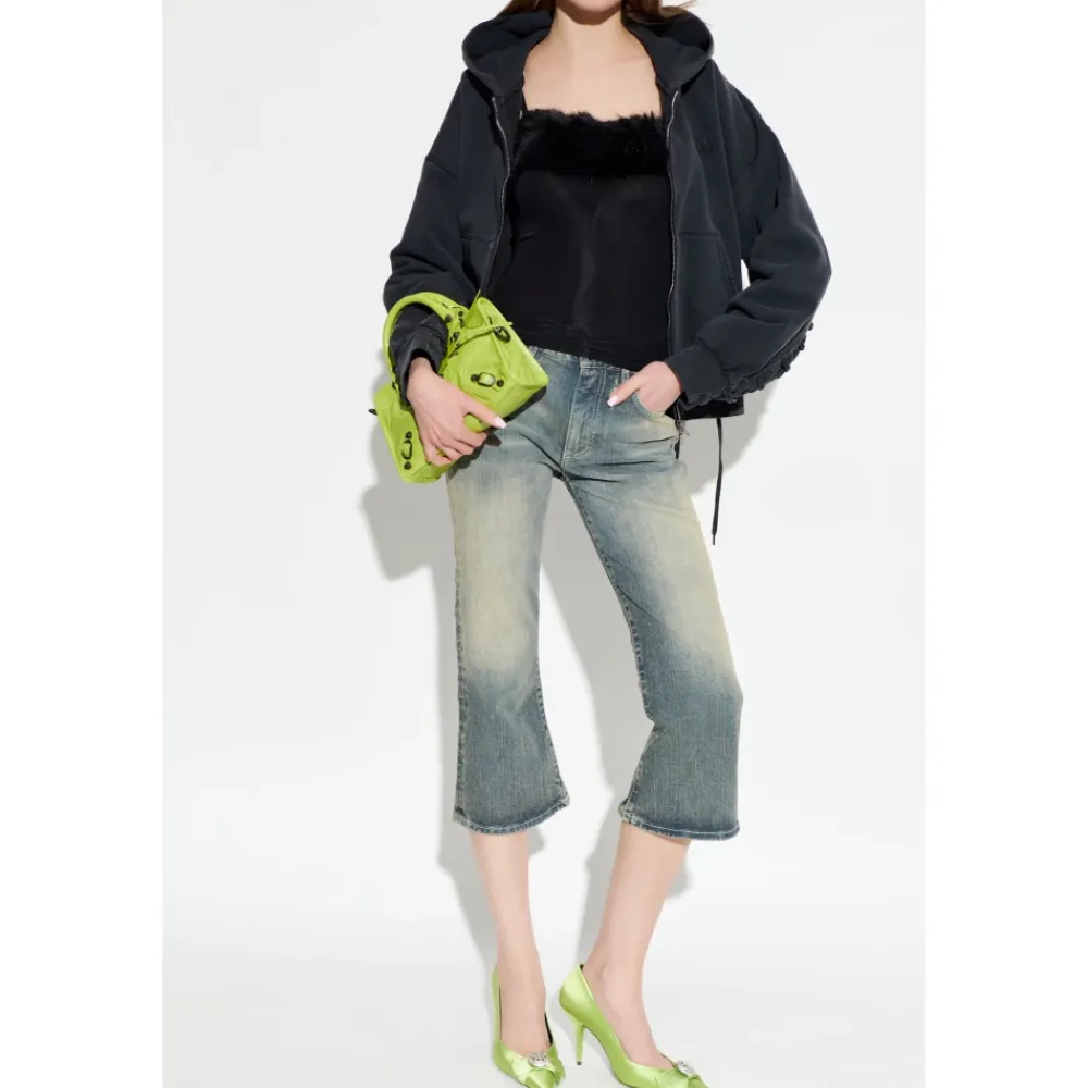 Jeans^Balenciaga Lace Flared Capri Blå