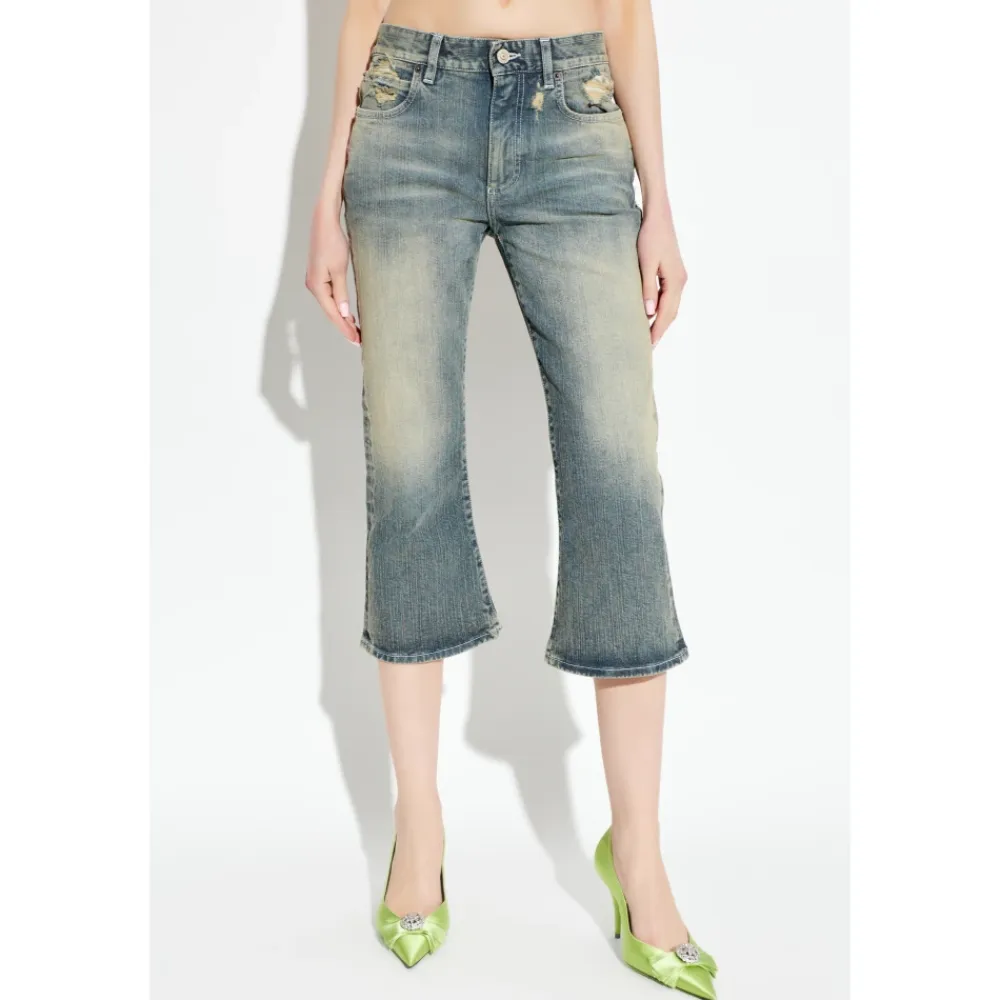 Jeans^Balenciaga Lace Flared Capri Blå