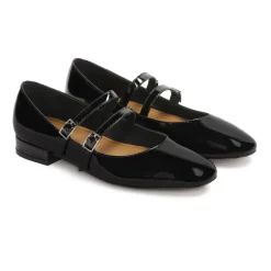 Ballerina Sko^Kazar Lakerede flade pumps af Mary Jane Sort