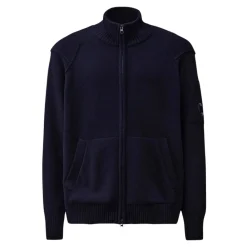 Strik^C.P. Company Lambswool Full Zip Sweater Blå