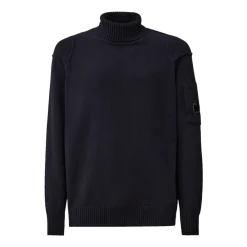 Strik^C.P. Company Lammeuld Turtleneck Sweater Blå